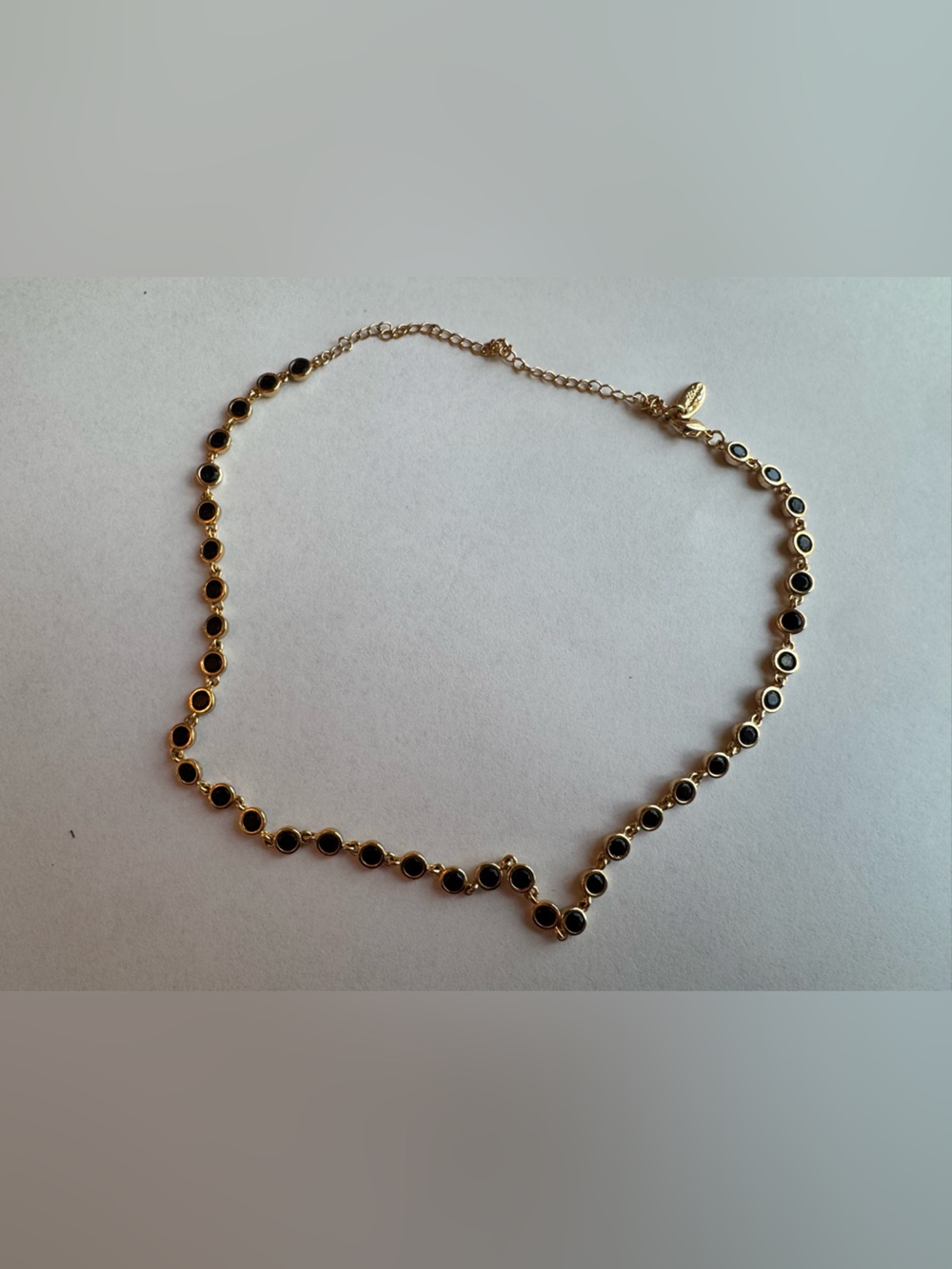 Ettika Bezel Necklace Black Gold